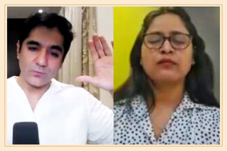 NLP Trainer Ravi Bodani guiding a participant through the Fast Phobia Cure process in a live NLP community meet.